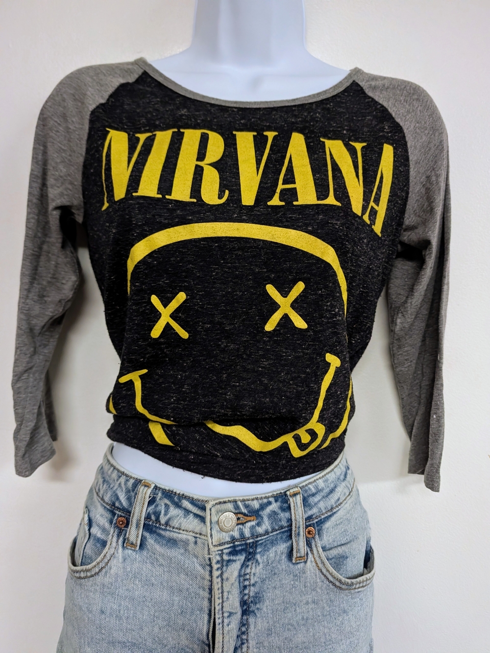 NIRVANA Y2K Raglan Three Quarter Sleeve Band Tee